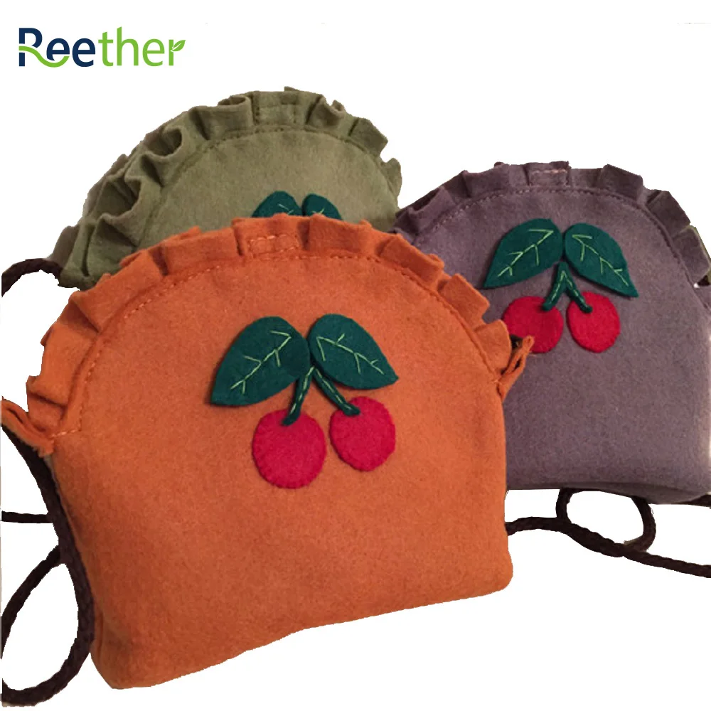 Reether нетканые ткань девушка Samll сумка через плечо малыш милый Вишневый Кошелек