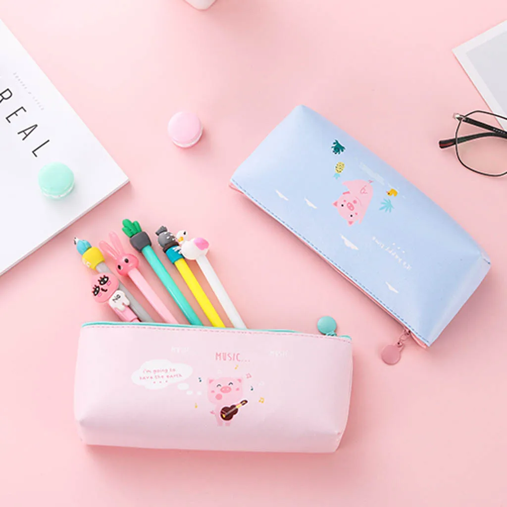 Милый мультфильм животных пеналы Kawaii Холст Школьные принадлежности стационарный чехол для карандашей коробка для школьницы Kalem Kutusu