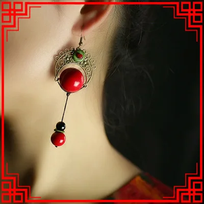 Китайские Висячие серьги с большими звездами ручной работы оригинальные