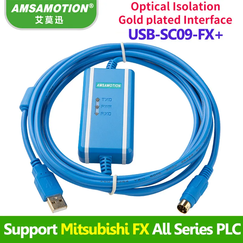 USB SC09 FX адаптер подходит для Mitsubishi серии FX PLC USB-SC09-FX Кабель для программирования - Цвет: Blue Isolated Type