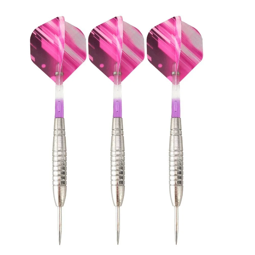 

3PCS 23g Professional Steel Tip Darts With Nylon Shafts Indoor Dartboard Games 6 Colors Dardos Feather Leaves