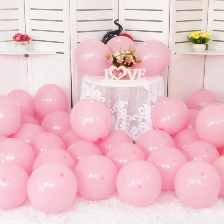 Macaron pink 5 шт. матовый розовый латексный воздушные шары 10 дюймов 2,2 г баллоны с гелием надувные свадебные украшения Воздушные шары товары для дня рождения - Цвет: Macaron pink