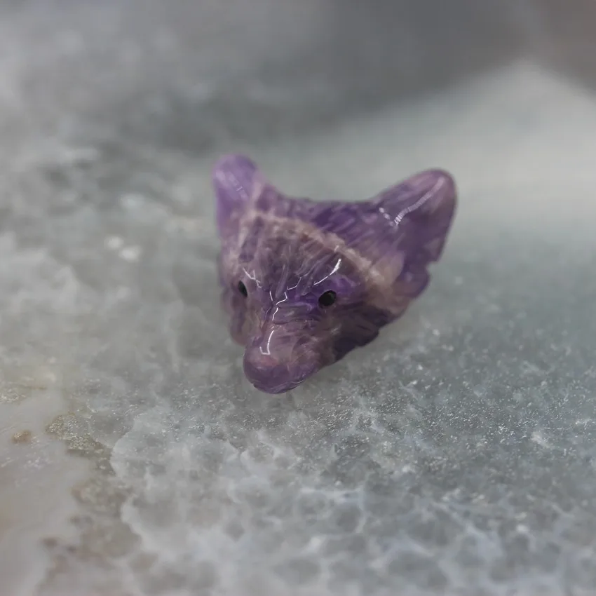 Amethyst 23 камня на выбор, 3 шт./лот резные подвески в форме волчьей головы для ожерелья, натуральный кварц Агаты резьба фигурка Чакра Исцеление Кристалл - Окраска металла: Amethyst