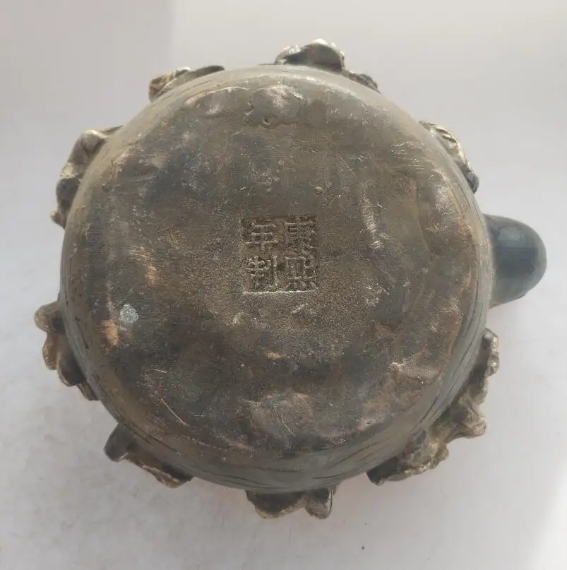 

Collection chinese Handmade old bronze Gilt the Eight Immortals teapot, Home Decoration antique teapot