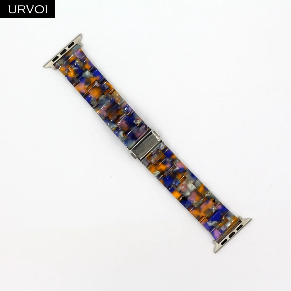 Style B Ремешок URVOI для Apple Watch series 54 321, браслет со звеньями, 3 ряда, полимерный ремешок для iWatch, модный, дизайнерский, прочный, на запястье, 38, 40, 42, 44 мм - Цвет ремешка: Style B