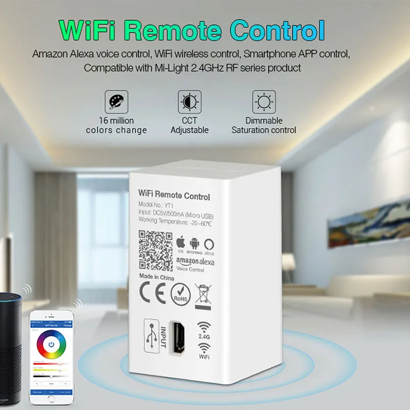 Milight YT1 WiFi голосовой пульт дистанционного управления DC5V USB Smart 4G IOS Android APP