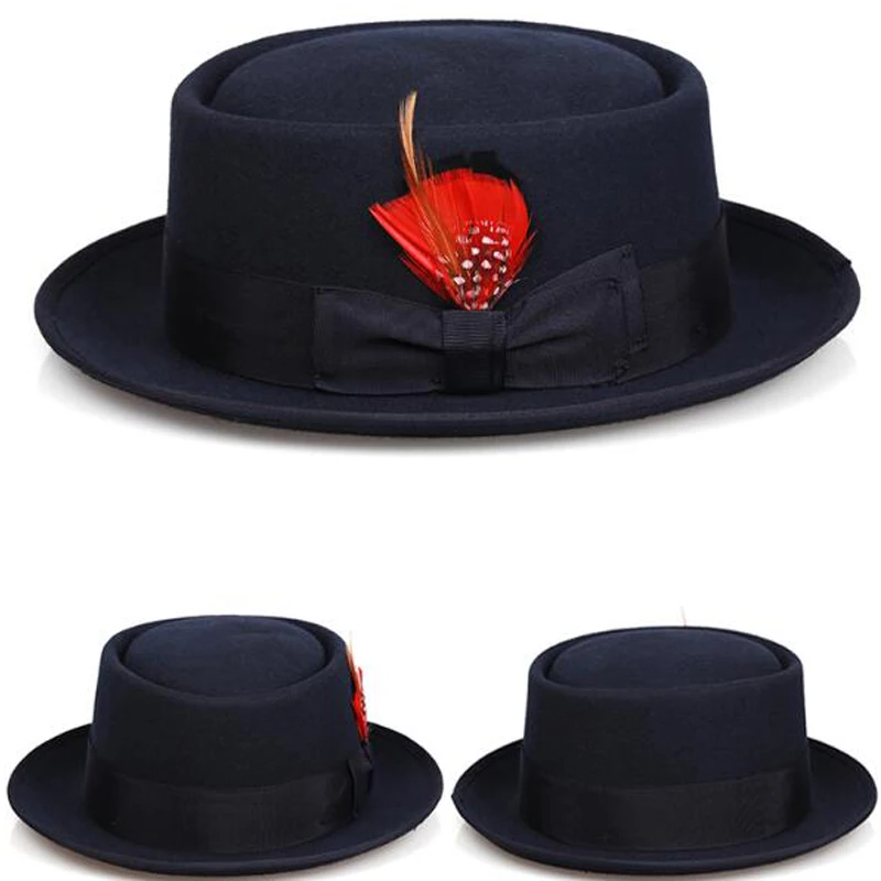 Sunlynn бренд мужской шерстяной рокер Fedora