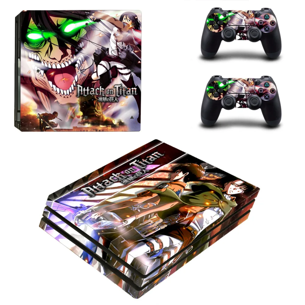 Чехол с рисунком из аниме атака на титановая переводная картинка PS4 Pro кожи Стикеры для sony Игровые приставки 4 консоль и контроллеры PS4 Pro кожи Стикеры s винил