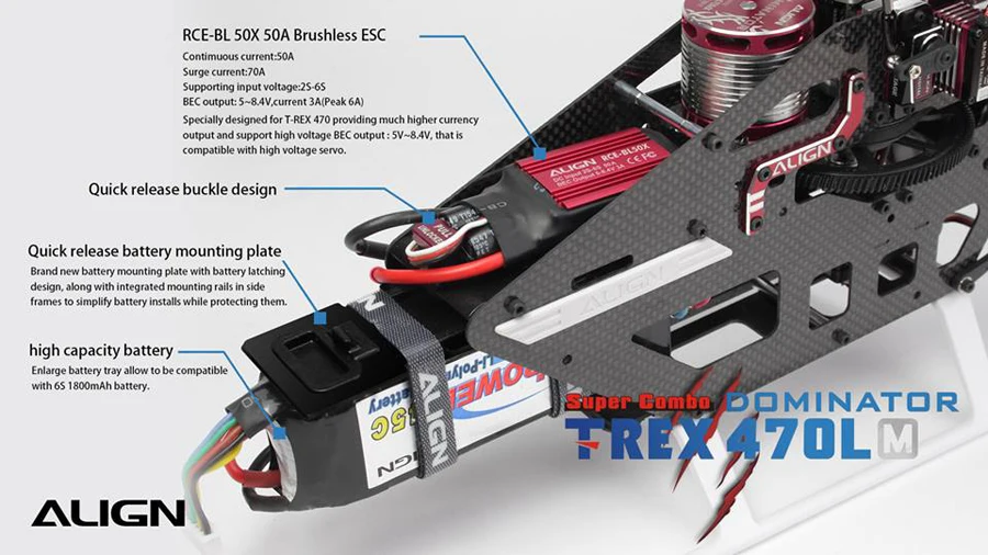 Align T-REX 470LM 470L Доминатор PNP RC Вертолет Комплект Ременный привод почти RTF RH47E06XW RH47E01XW