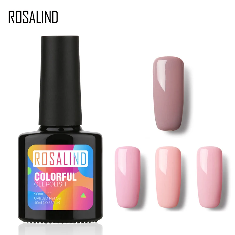 Гель ROSALIND 1 P + черный флакон 10 мл чистый цвет 58 цветов 31 лак для ногтей