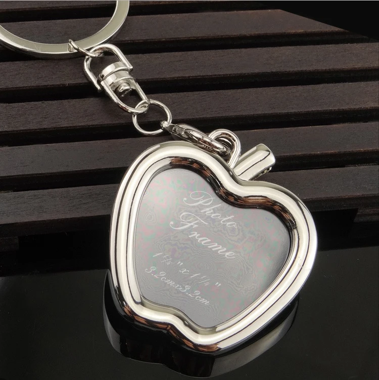 100 шт./лот металлическая фоторамка брелок в форме сердца круга квадрата форма