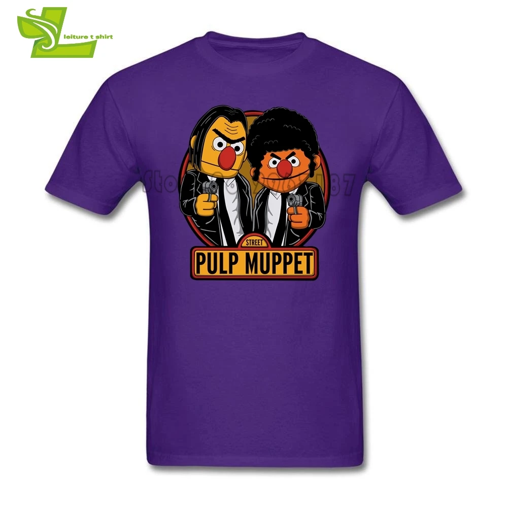 Pulp Fiction Muppet Street T Shirt Men's Short Sleeve O Neck Cheap Tee Male Oversize Tshirts Printed Loose Guys Shirts | Мужская