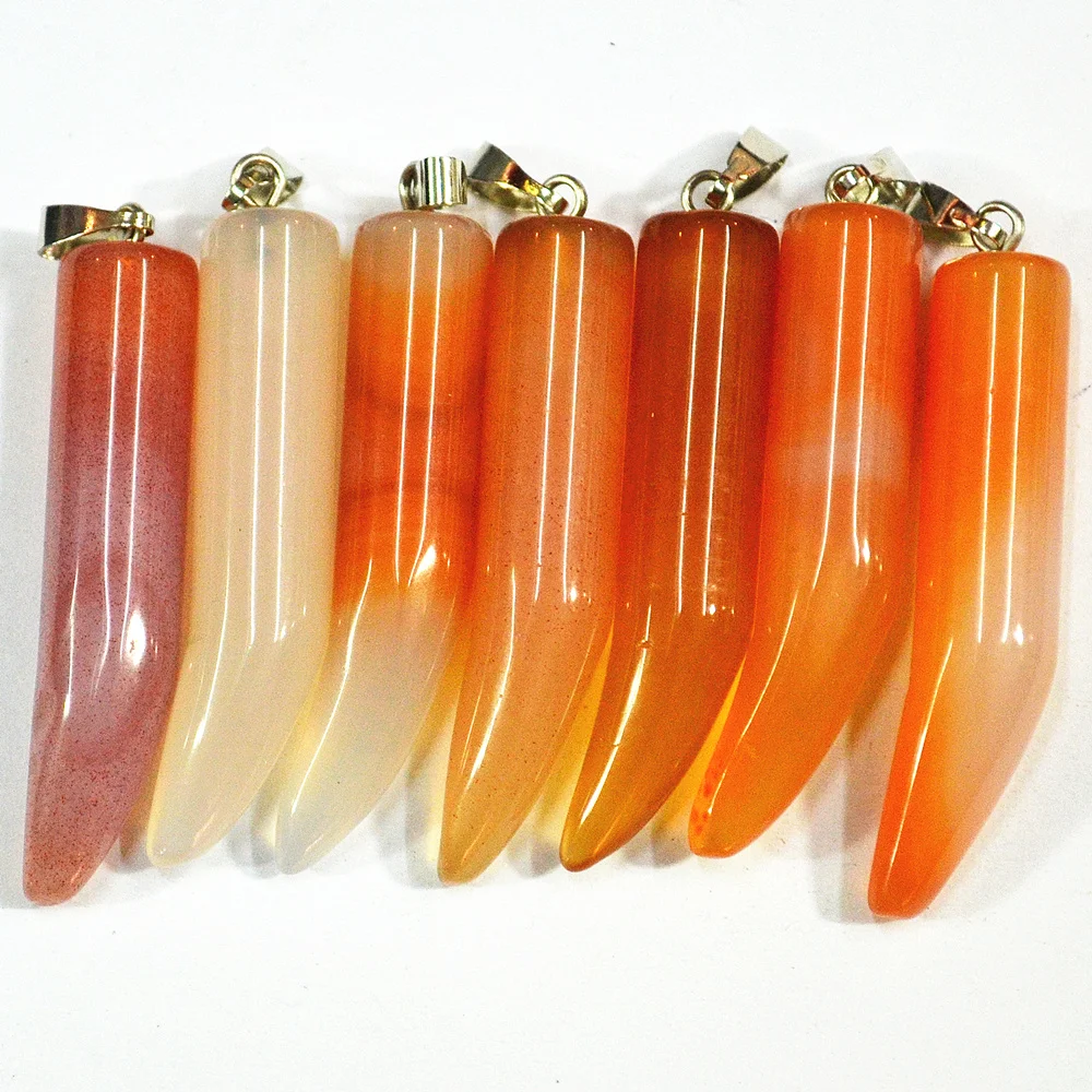 Женские кулоны из натурального камня серьги в форме рога оникса 12 шт./лот