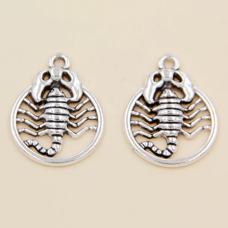 Оптовая продажа 25 шт тибетские серебряные животные скорпионы Подвески