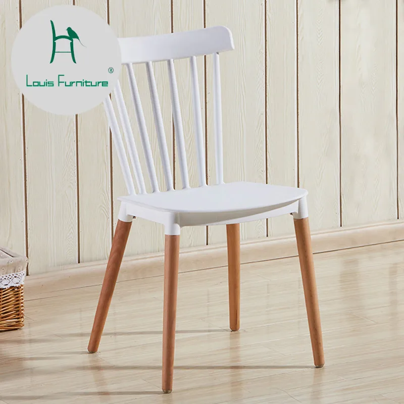 

Louis Fashion Chair Nordic Solid Wood Leisure Simple Creative Back Office Home Coffee Shop Windsor