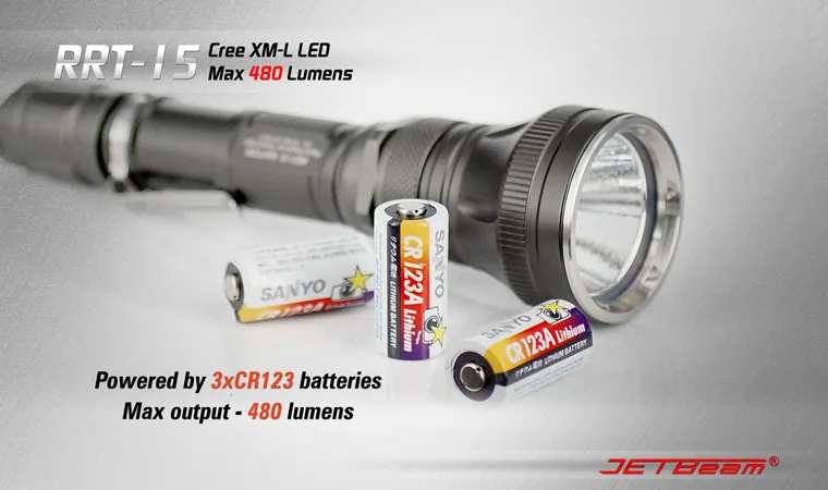 Бесплатная доставка NITECORE RRT15 CREE XML T6 светодиодный фонарик без батареи CR123
