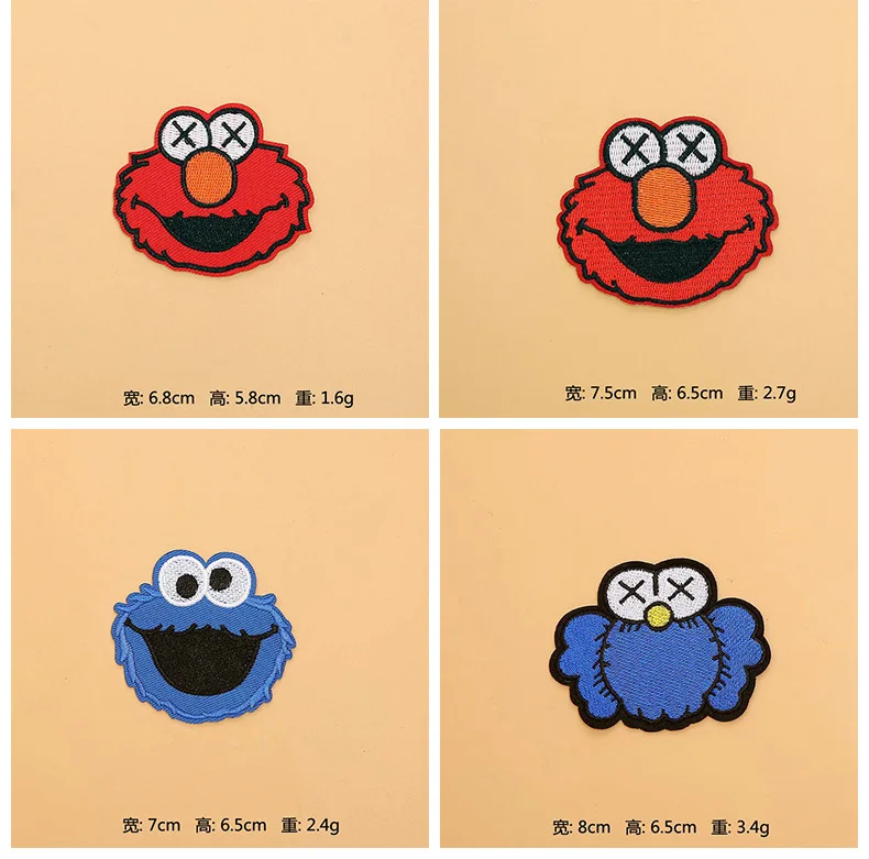 Улица Сезам нашивки вышитые металлическая аппликация с клеем аниме Elmo Печенья Монстр тканевые нашивки