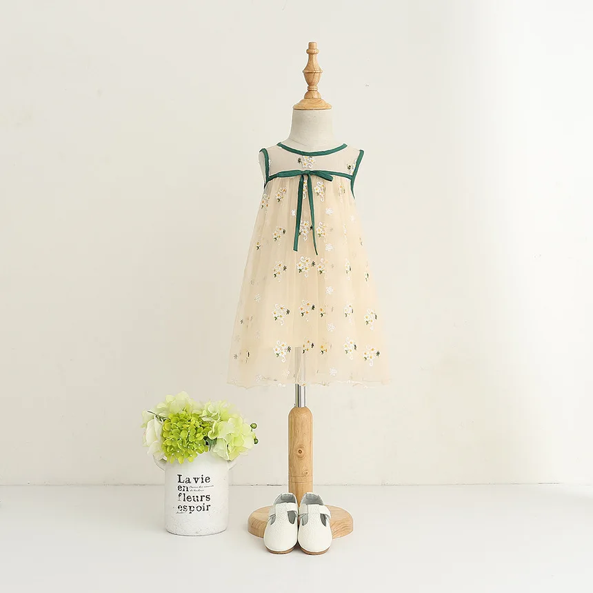 2017 новый prinsess платье девушки лето vestidos infantil рукавов цветок вышивка кружева сетки