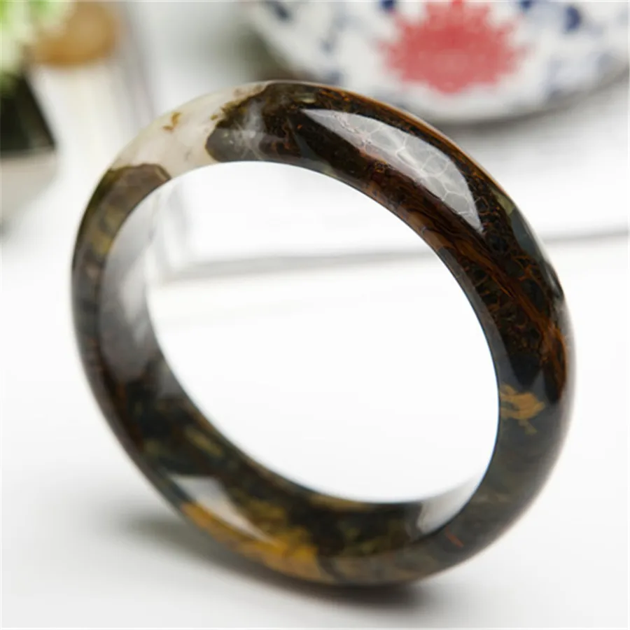 100% Подлинная Намибия Природный желтый Pietersite Gemstone способа шарма женщин Lady Браслет