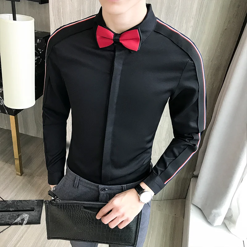 Black shirt Мужской костюм, Свадебный мужской костюм с воротником-шалью, комплект из 3 предметов, Traje de hombre, модный мужской деловой приталенный костюм, мужской Королевский смокинг - Цвет: Black shirt