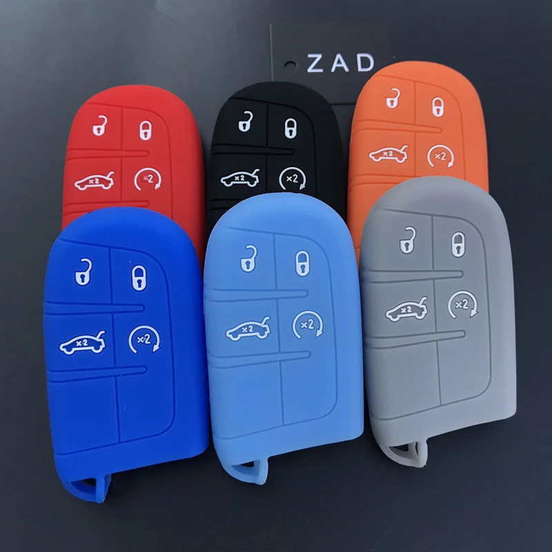 ZAD силиконовый чехол для автомобильного ключа защитный JEEP Dodge Chrysler FIAT Smart Remote 4