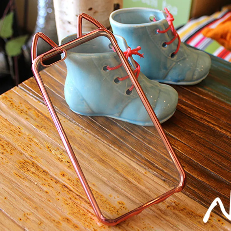 Роскошный чехол с милыми кошачьими ушками для телефона iphone 6 S 7 8 Plus Мягкий