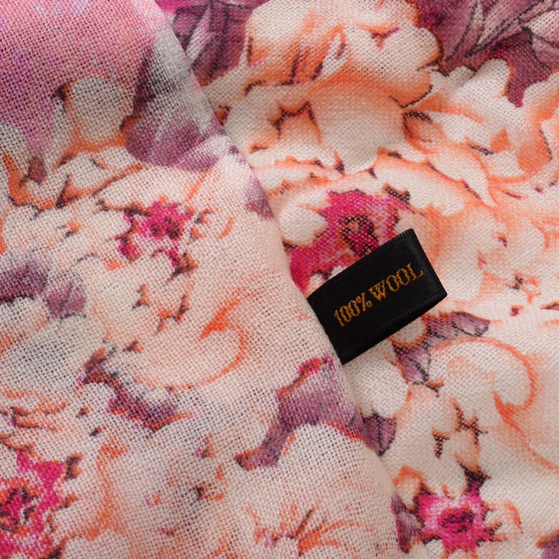 Китайский пион [BYSIFA] синие и розовые шерстяные шарфы Пашмина женские модные