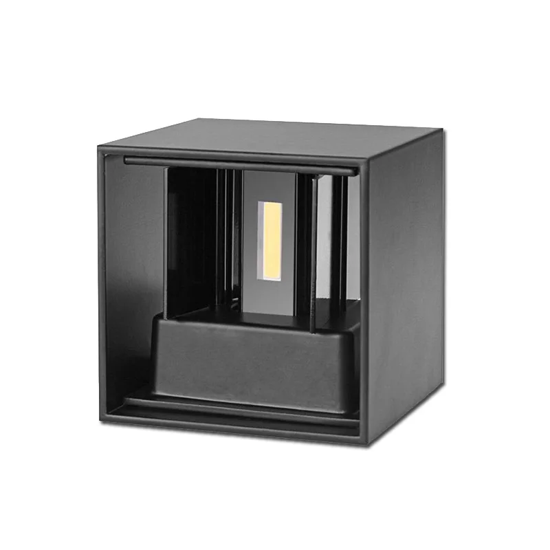 Square-black Светодиодный настенный светильник, уличный водонепроницаемый IP65, современный скандинавский стиль, домашние настенные лампы для гостиной, крыльца, сада, лампа AC90-260V, 6 Вт - Испускаемый цвет: Square-black