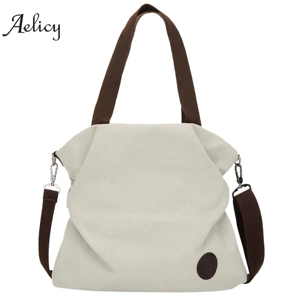 Женская Холщовая Сумка Aelicy 2020 пляжная сумка через плечо на молнии винтажные