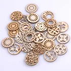 Скрапбукинг из натурального дерева, 30 мм, 20 шт., разные узоры, ремесленный круглый, случайный выбор, MT0692