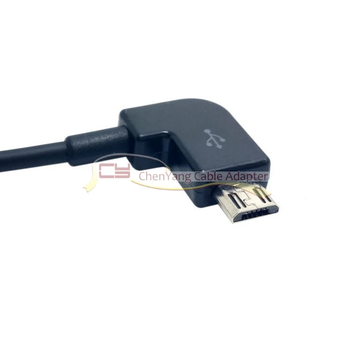 CY левый угловой 90 градусов Micro USB штекер к кабель для передачи данных телефона и