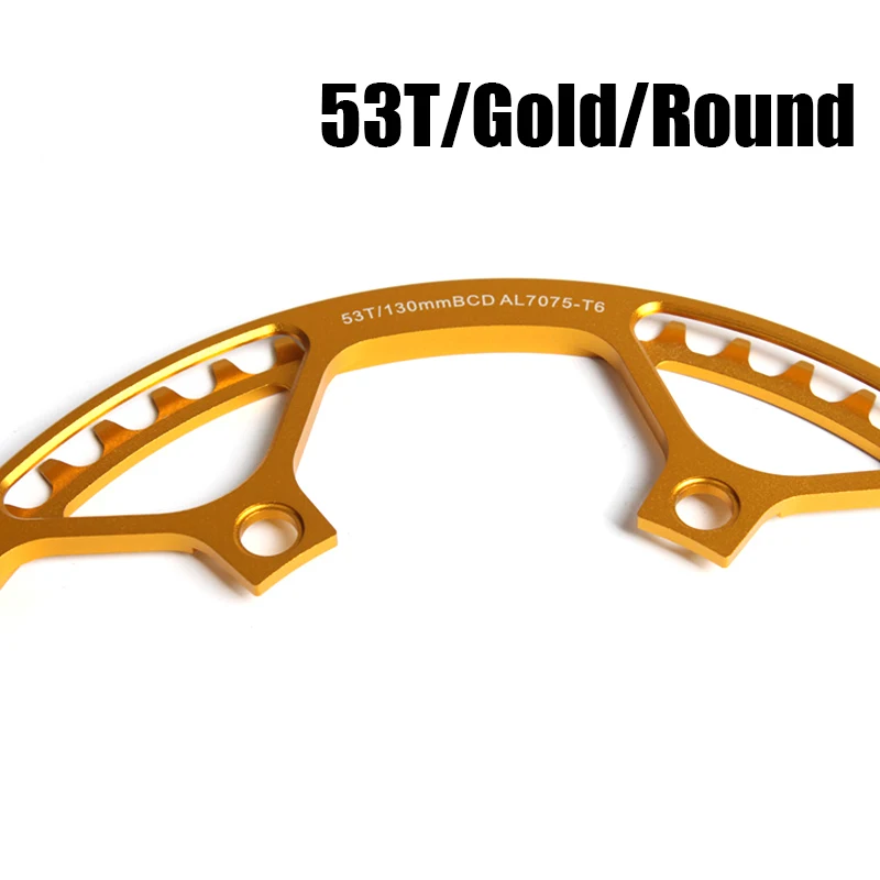 53T round Gold Litepro Сверхлегкий 130 BCD 45T 47T 53T 56T 58T A7075 из сплава BMX, складывающаяся велосипедная звездочка, велосипедная коленчатая цепь, зуб - Цвет: 53T round Gold