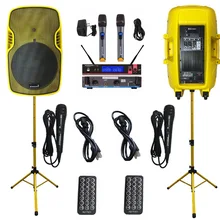 STARAUDIO желтый 2 шт. 15 дюймов 3500 Вт Питание активный PA DJ этап Bluetooth SD