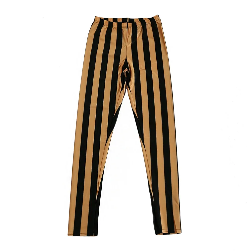 

Digital Printing Leggings Yellow bottom black stripe Pattern Women Casual Pants 7 sizes Fitness Clothing Free Shipping