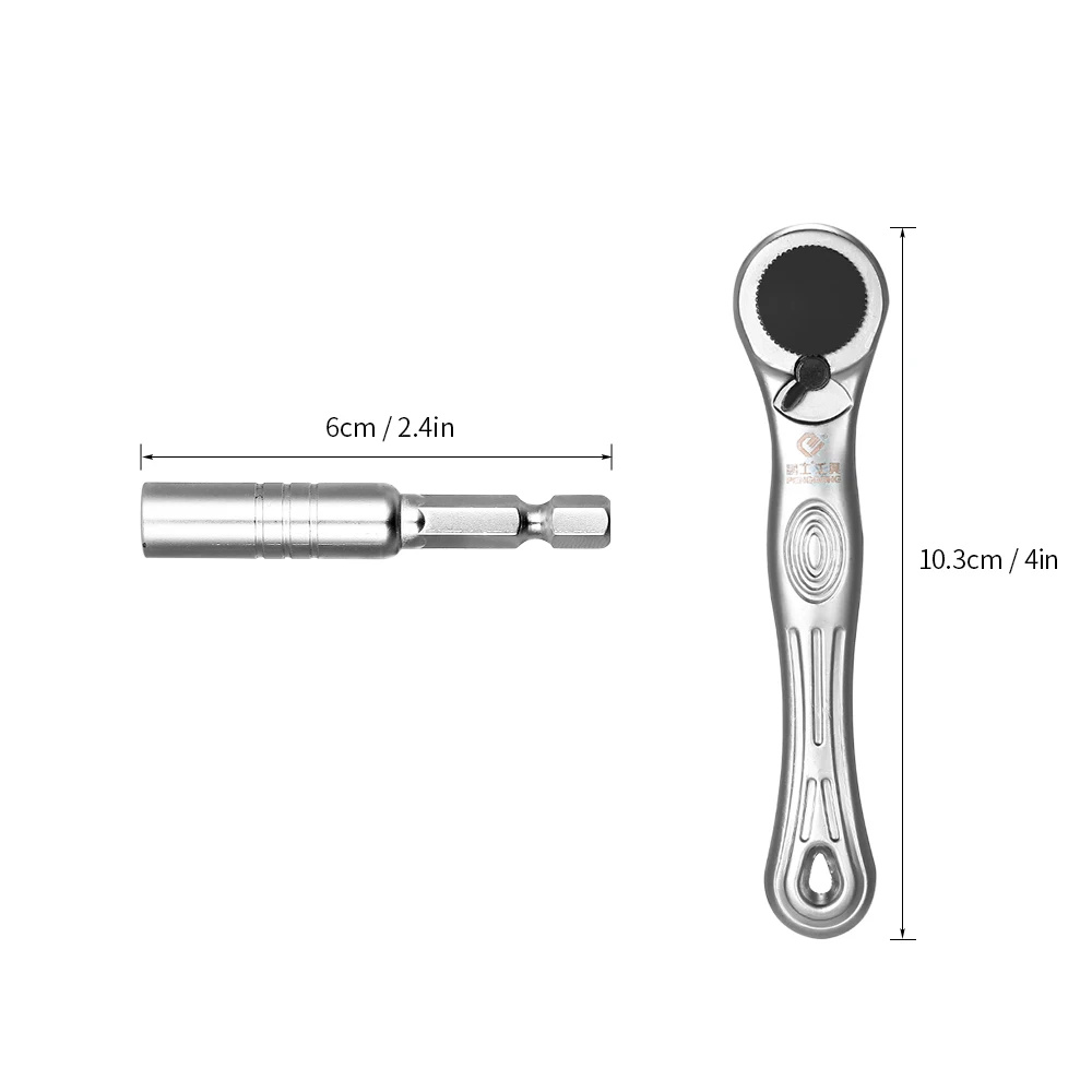 12 шт. мини Трещоточный ключ закрытый четверть регулируемый гаечный трещотка