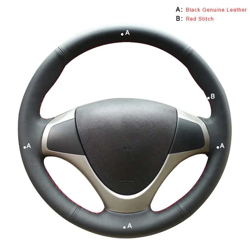 Genuine Leather Car Braid On The Steering Wheel Cover for Hyundai i30 2009 2010 2011 Elantra Touring 2010 2011 2012 Auto Wheel Cover Car-styling - Название цвета: Genuine Leather