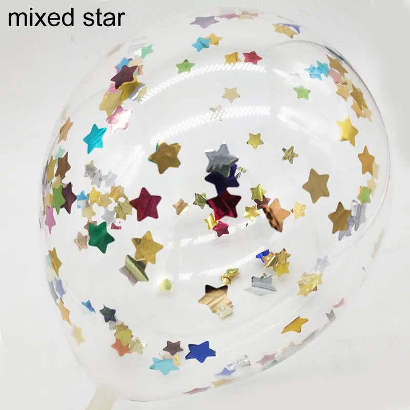 mixed star 10 шт. Свадебные украшения вечерние воздушные шары на день рождения из алюминиевой фольги с блестками для детского душа Свадебные Воздушные шары 12 дюймов - Цвет: mixed star