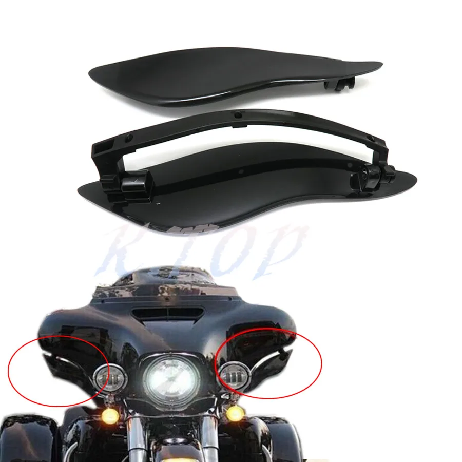 Темный дым Регулируемые воздушные дефлекторы боковое крыло крышка для Harley Street
