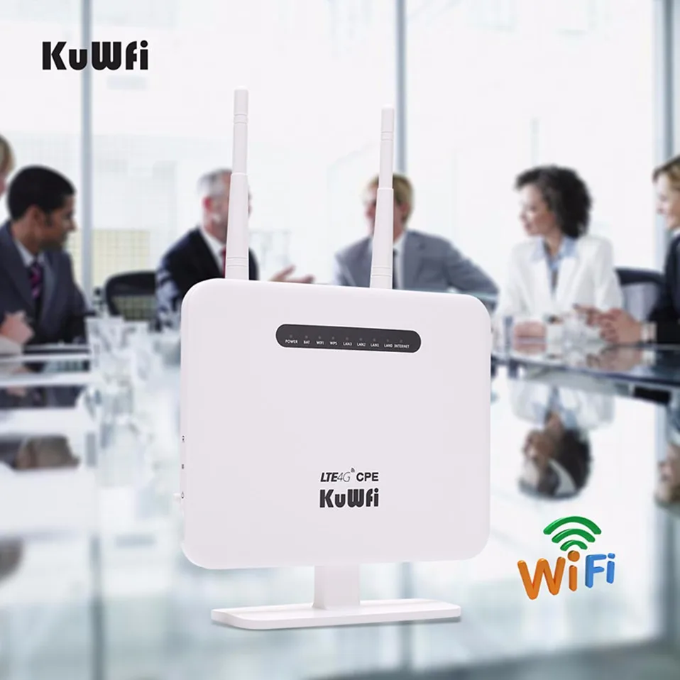KuWFi разблокированный 300 Мбит/с 4G CPE маршрутизатор беспроводной AP маршрутизатор с 5Dbi антеннами для США/CA/Мексика/Ямайки/Аргентина/Чили/Колумбия