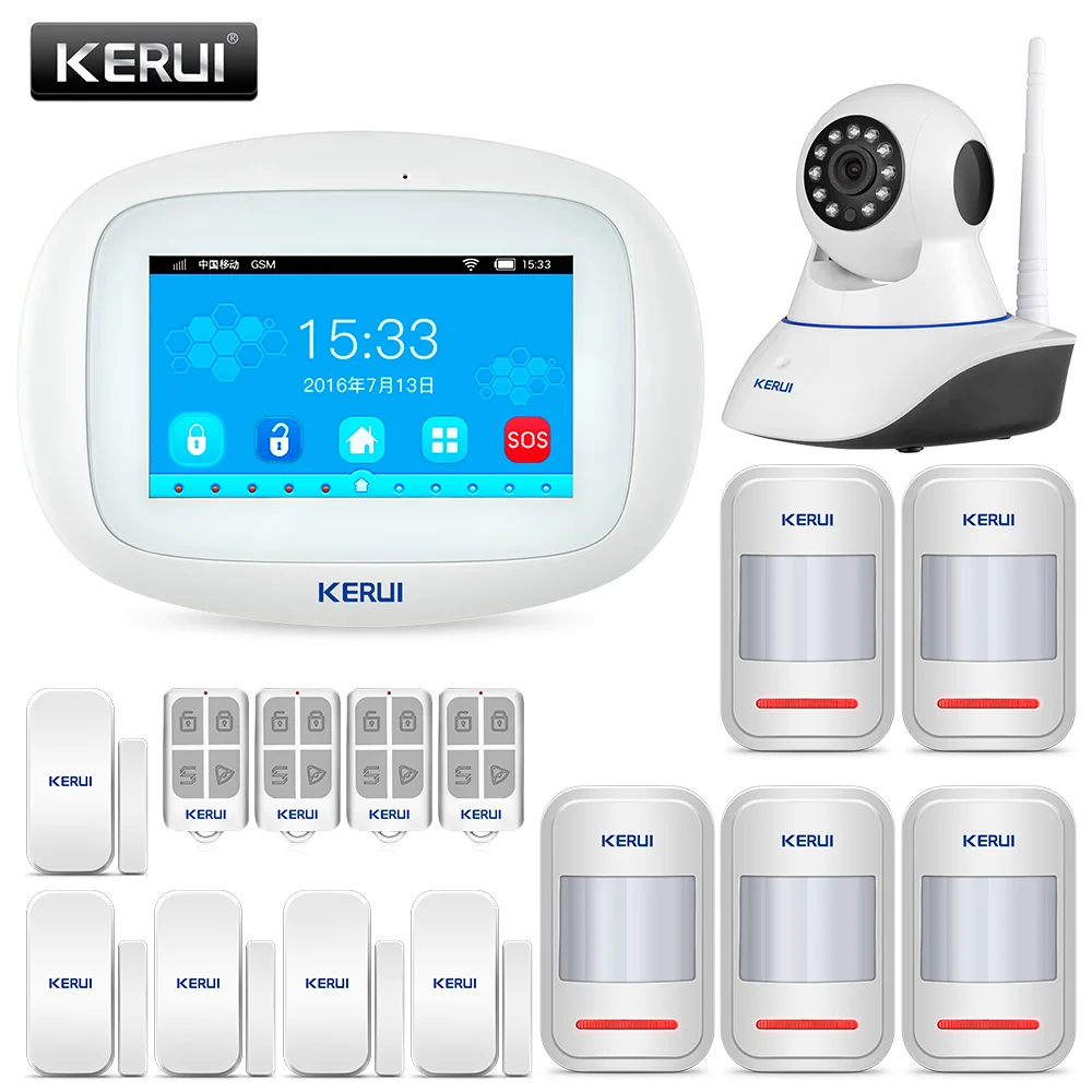 KERUI K52 720P ip камера видеонаблюдения беспроводная охранная Wi Fi gsm сигнализация