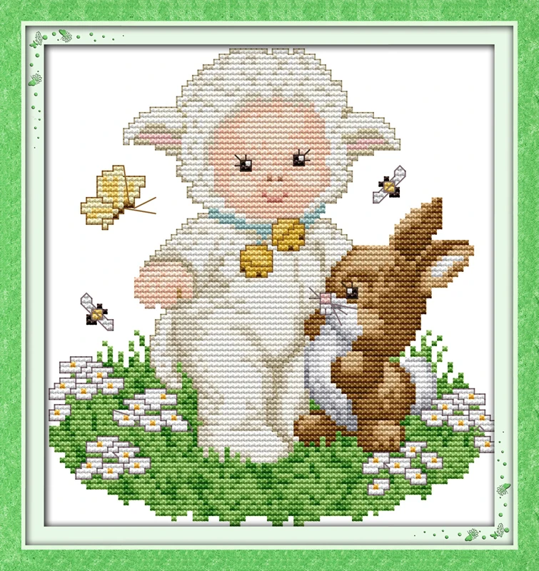 Набор для вышивки крестиком Baby loins aida 14ct 11ct печать на холсте ручная работа сделай