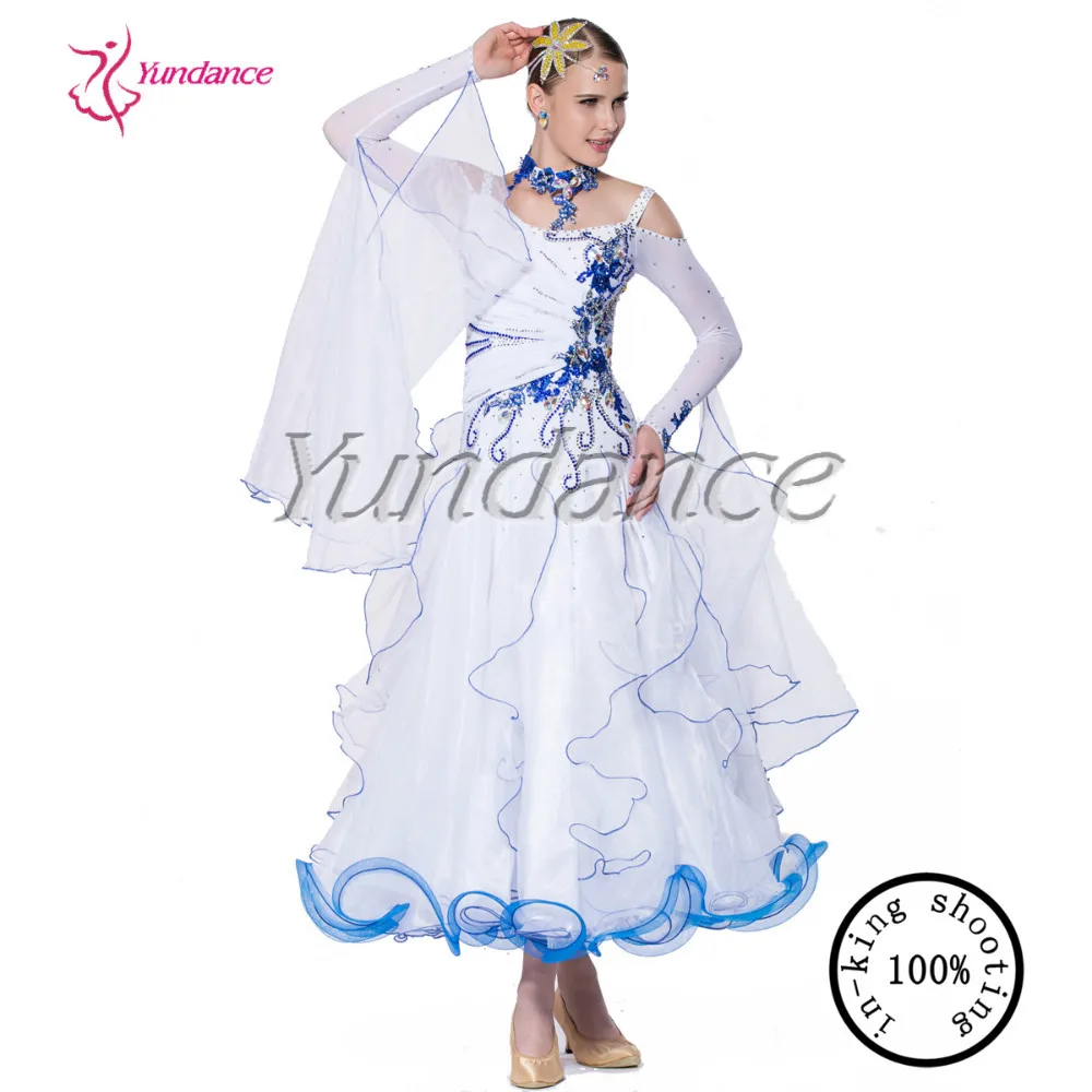 

stage performance white ballroom dresses for sale B-13364