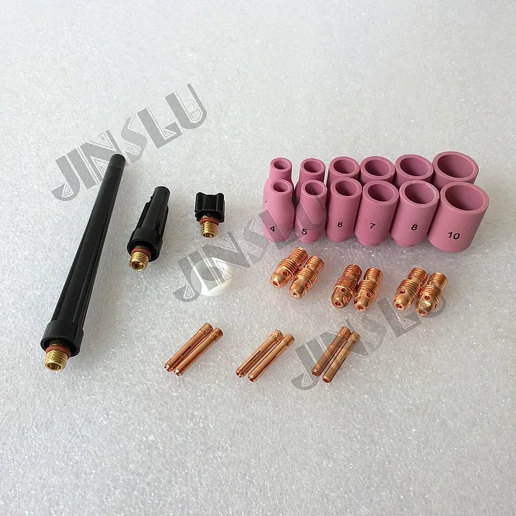Free shipping WP9 TIG Torch Consumables Ceramic Nozzle , collet , collet body , insulator , back cap 131PCS