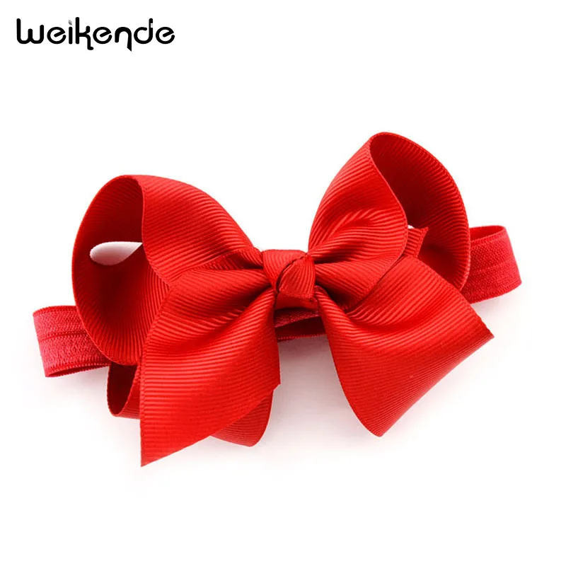 DIY 1Pcs 4&quot New Kids Big Bow Headband Handmade Boutique Elastic Hairband Headwear children kid Girls Hair Accessories Daily Life | Детская