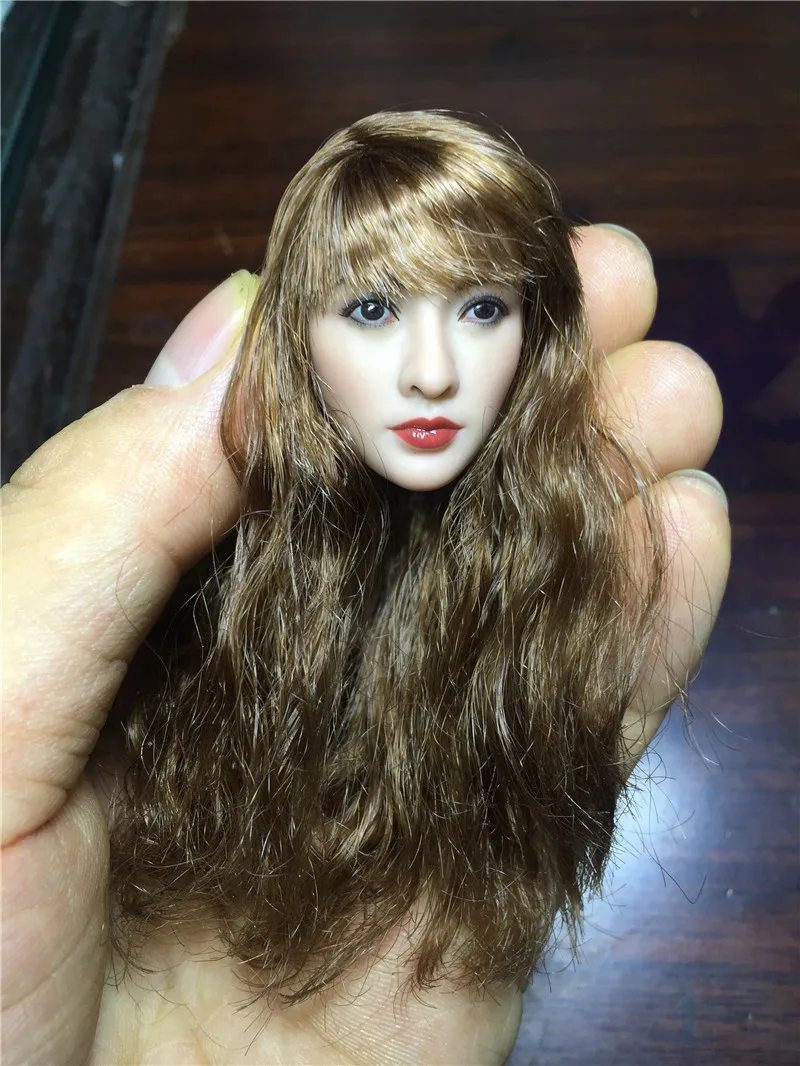 Custom 1/6 Asia Beauty Head Sculpt Similar to Liu Yan yellow hair 2017 new hot sale Female Model For 12'' PH Body toys | Игрушки и