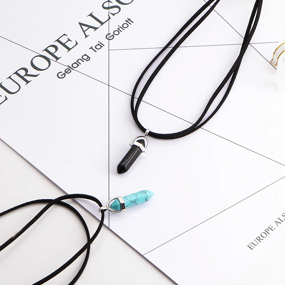 Женское ожерелье с подвеской в виде пули из натурального камня 10 шт./лот