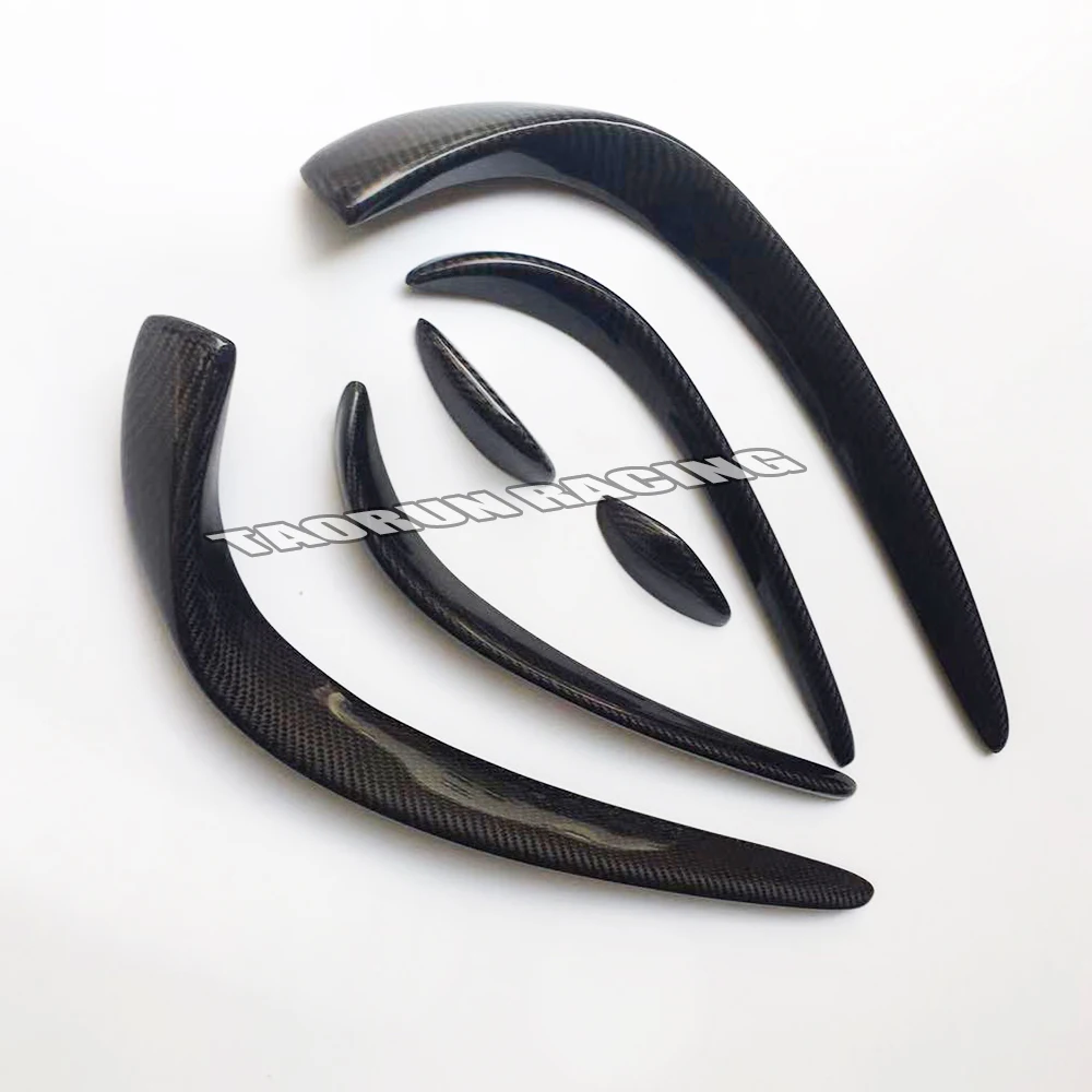 Карбоновый передний бампер боковой Canards Splitter Спойлер для Benz W205 Coupe& Sedan C180 C200 C300 C43 с AMG посылка 15-18