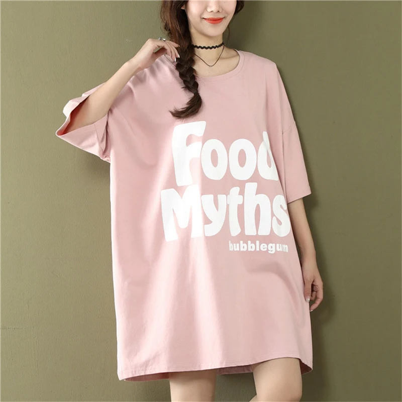 ARCSINX, Женская Футболка, большой размер, 8XL, 7XL, 6XL, розовая, Корейская, женская футболка, плюс размер, модная, летняя, длинная, хлопковая, женская футболка