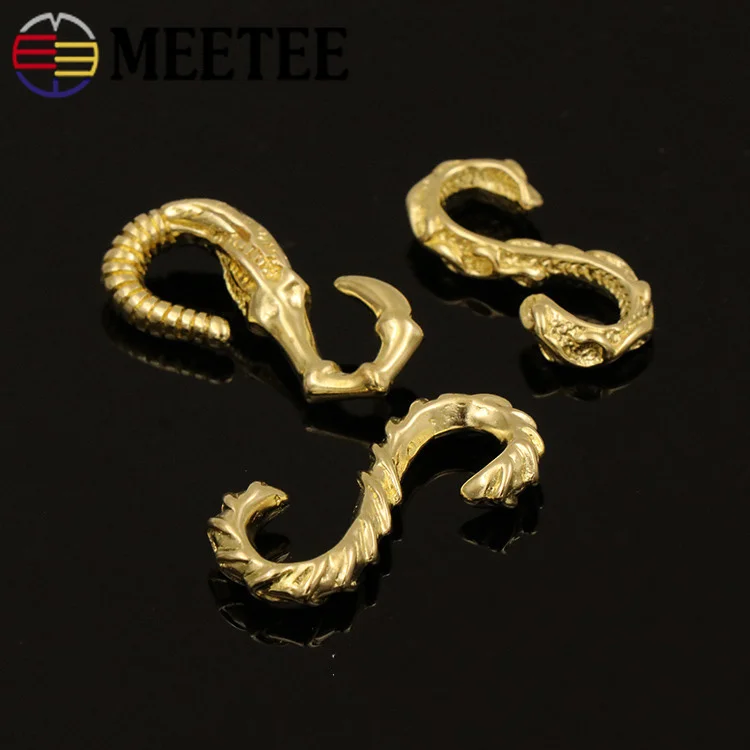 5 шт. твердая латунь s-образный крюк металлические пряжки брелок кошелек цепочка
