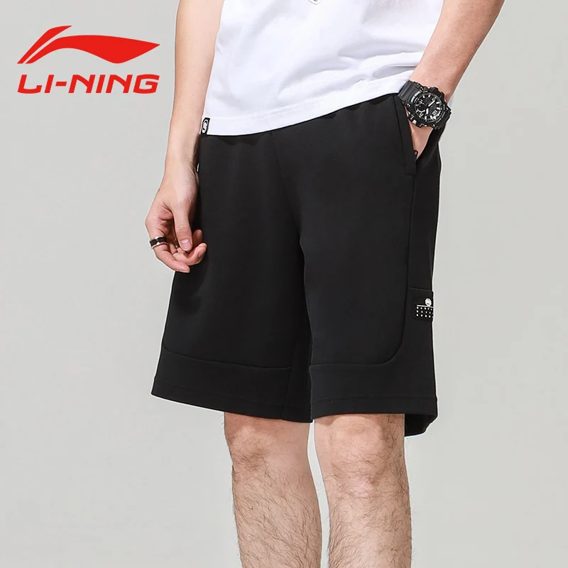 Li-Ning мужские баскетбольные шорты серии BAD FIVE 87% хлопок 13% полиэстеровый обычный подклад удобные спортивные шорты AKSN127 CAMJ18